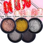 Металлические микро бусины из нержавеющей стали 0,6 мм-2,0 мм, икры для дизайна ногтей, 3D DIY аксессуары для дизайна ногтей золотогосеребряногорозового золотасеребристого серого цвета