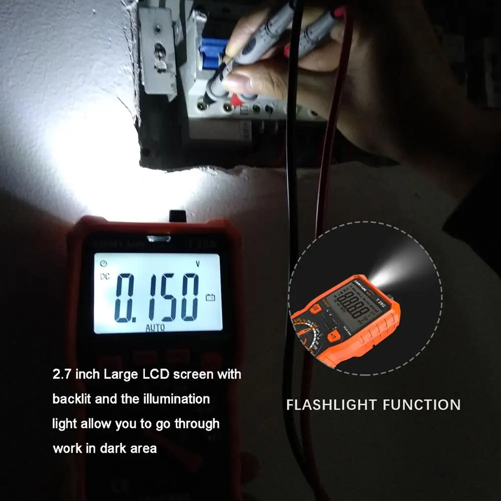 Портативный цифровой мини мультиметр LOMVUM автоматический тестер диапазона с