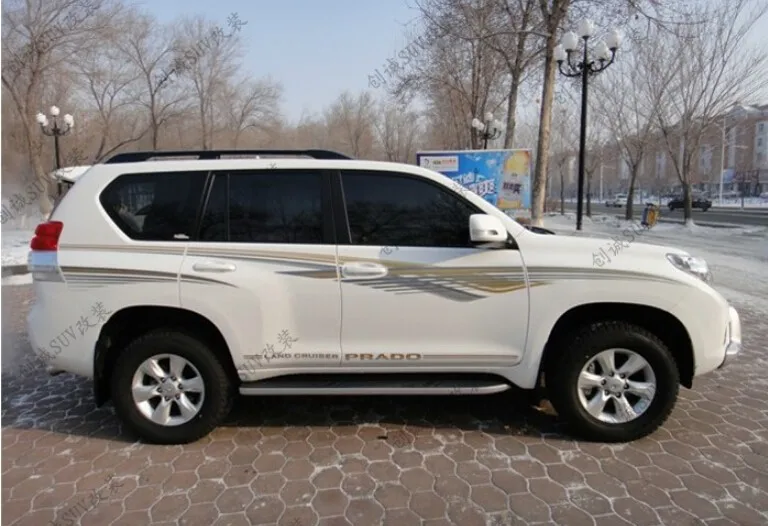 Для Toyota Land Cruiser Prado FJ150 2010 2018 боковые линии тела двери литьевая надпись Стикеры