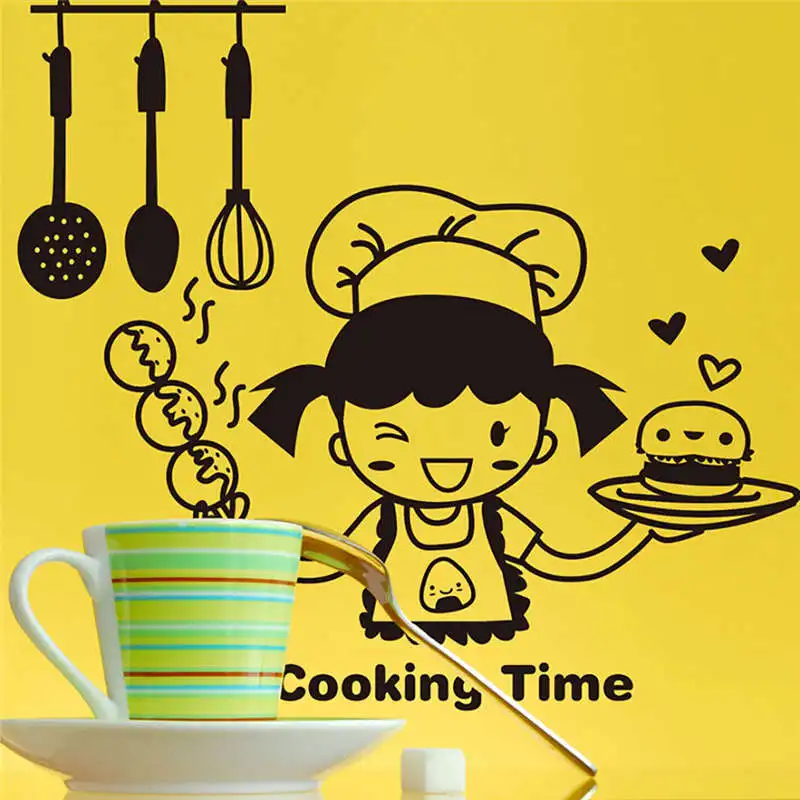 NAIYUE, кухонный светильник, переключатель, наклейка, милый Кук, виниловые для украшения стен, наклейка, s фреска, креативная бабочка, 3d Наклейка на стену s 19FEB7