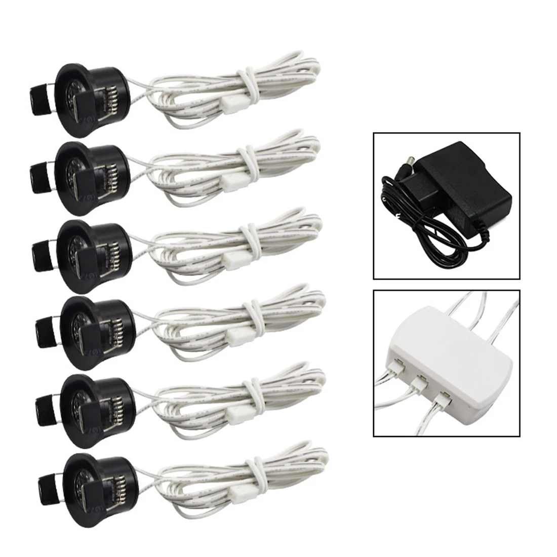 Non-dim 6 lamp set ZMISHIBO 12В Мини светодиодный светильник для шкафа с регулируемой яркостью, набор ламп с дистанционным управлением, 1,5 Вт, 27 мм, потолочное утопленное пятно, светильники - Испускаемый цвет: Non-dim 6 lamp set