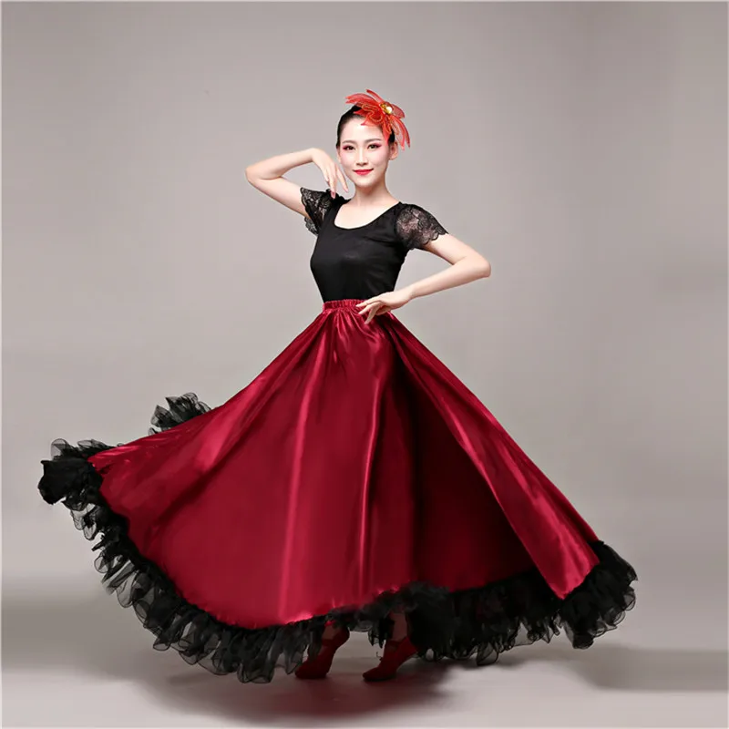 Spanish Latin Flamenco Bullfight Dance Skirt Dress Costumes Stage Performance Party Women Female Clothing Free Shipping | Тематическая