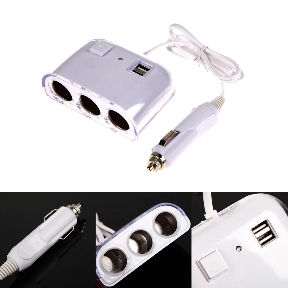 12V 24V 3 Way мульти гнездо Автомобильное зарядное устройство Автомобильная розетка
