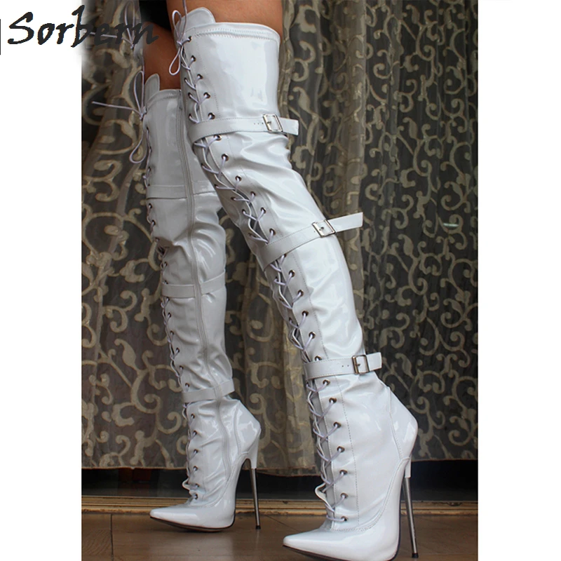 Женские ботинки с острым носком на шнуровке выше колена|boots fashion|fashion bootsfashion women boots