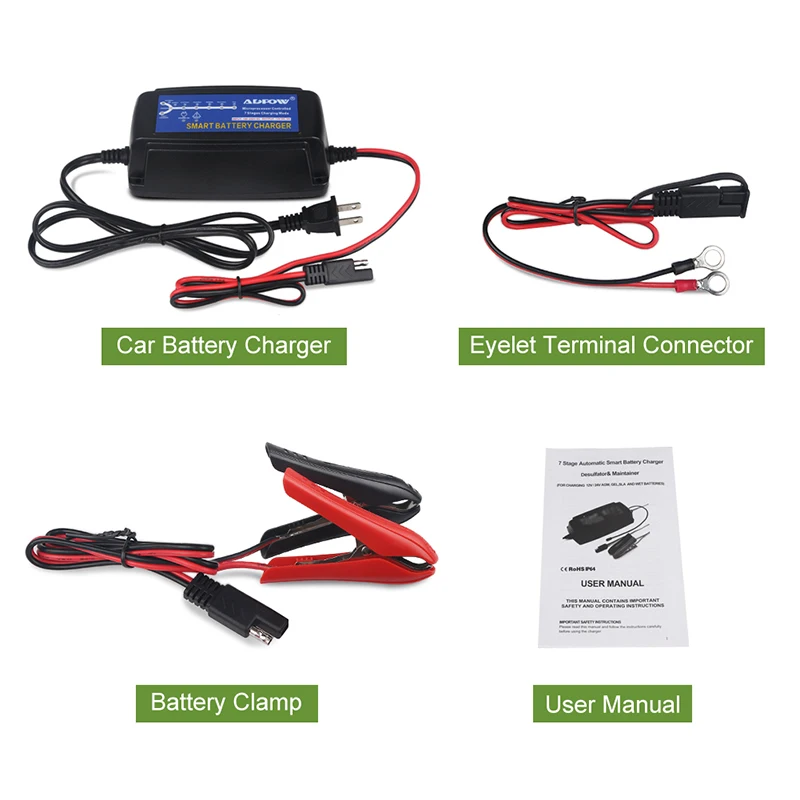 Автоматическое зарядное устройство для автомобиля 7 этапов 12 В 5 А |