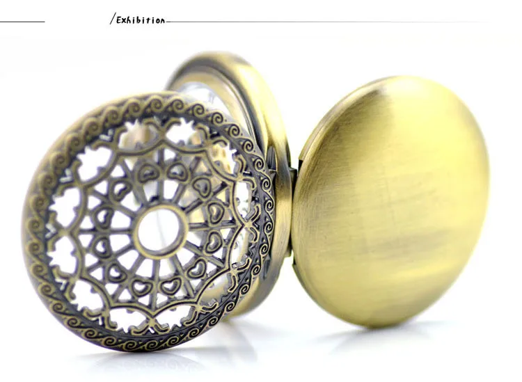 Коричневые Механические карманные часы-скелетоны с ручным ветром деловые