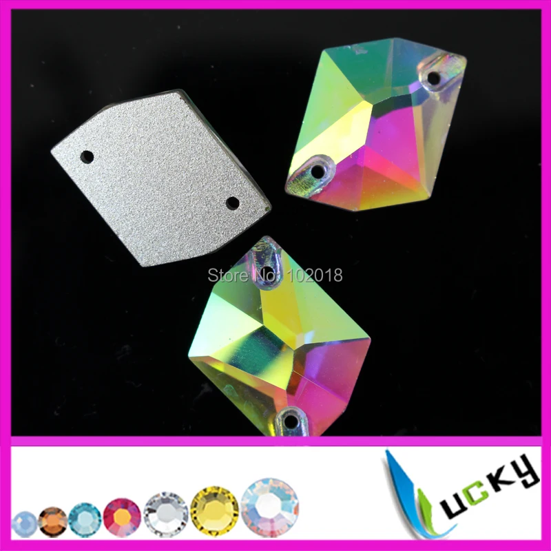 Украшения! 72 шт. 13х17 мм лучшего качества стразы в виде кристаллов Пришивные к