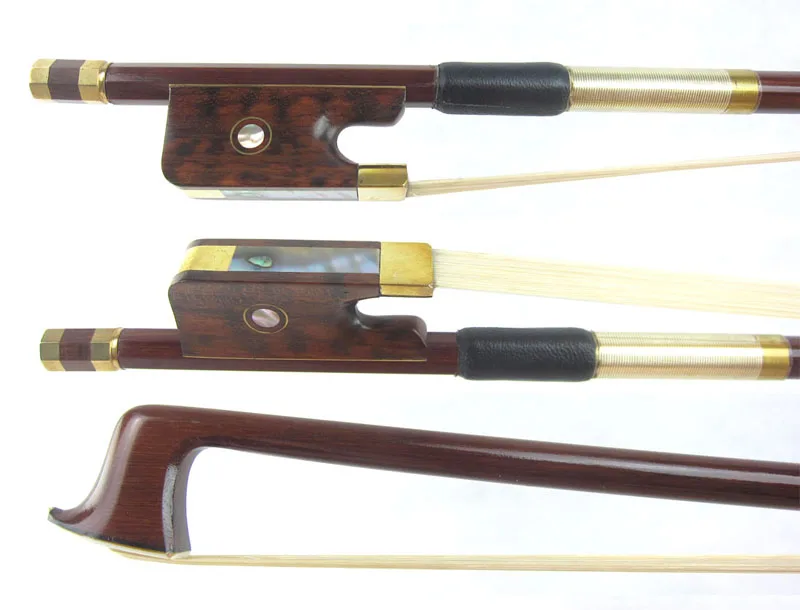 Бесплатная доставка! Золотистый сплав PERNAMBUCO Viola Bow с лягушками из змеиного дерева