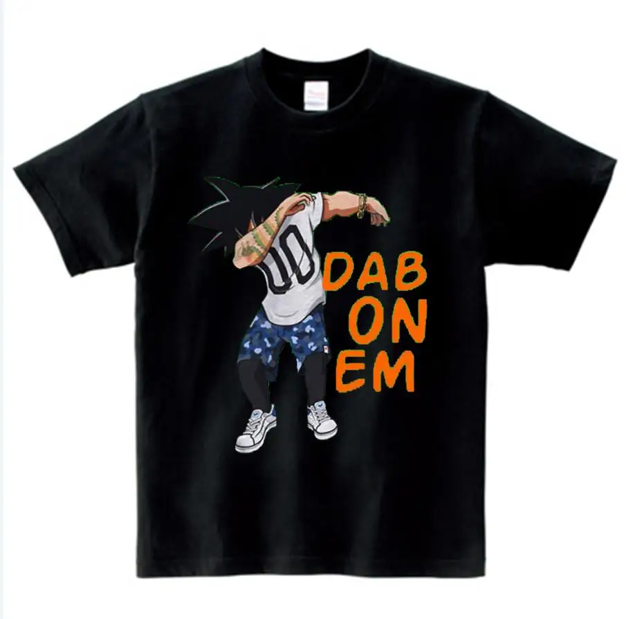 black childreT-shirt Японские футболки с аниме рисунком для мальчиков, футболка с драконом и шариком кунг-фу, футболка для подростков, для больших детей, детские летние топы с короткими рукавами, N - Цвет: black childreT-shirt