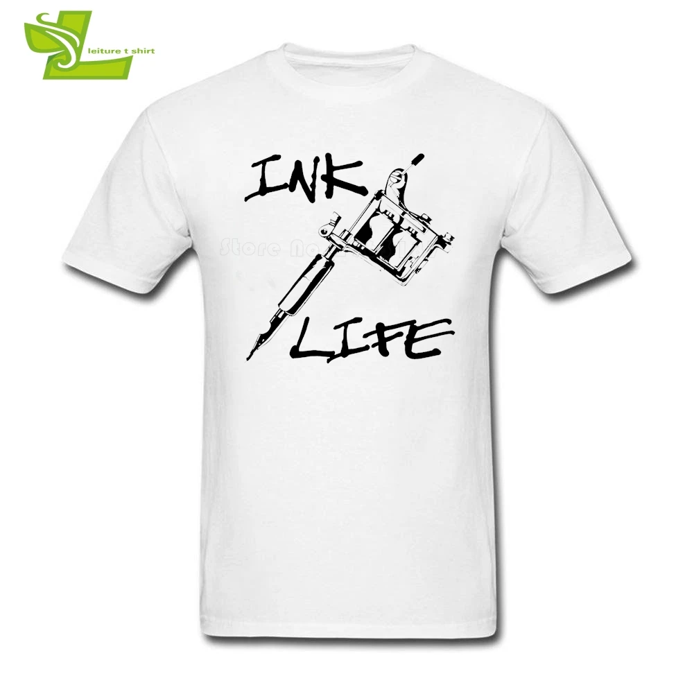 Tattoo Ink Life Adult T Shirt Fashion Custom Made Loose T-Shirt Boy Summer O Neck Tshirt Teenboys Machine Clothes | Мужская одежда