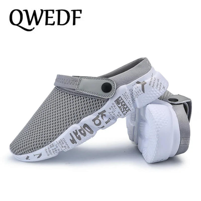 QWEDF/Новинка 2019 года летние мужские шлепанцы модные пляжные сандалии легкие для