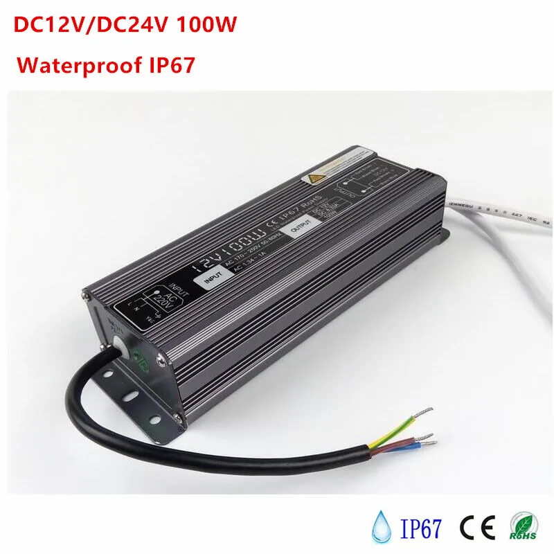DC12V 8.33A 100 Вт алюминиевый светодиодный драйвер освещения Трансформатор AC170 260V