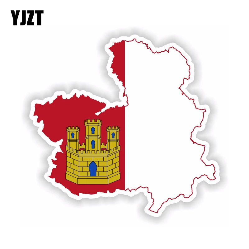 YJZT 13 3 см * 12 8 креативная карта Кастилии-Ла-Манча флаг Испании автомобильная