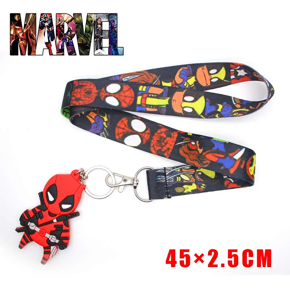 Marvel телефон Веревка Человек паук Дэдпул Подвеска из ПВХ брелок для мобильного