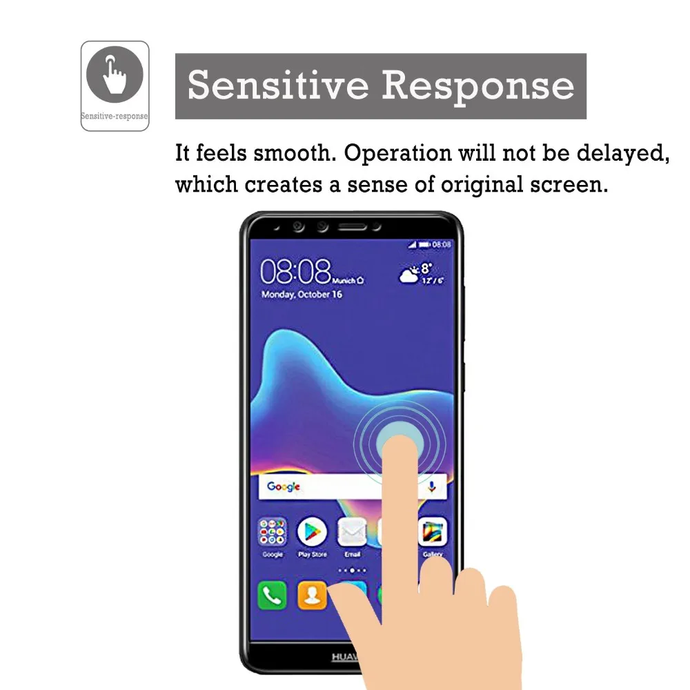 2.5D 9H полное покрытие Защита экрана для HuaWei Y7 Y5 Y9 2018 закаленное стекло Y6 изогнутая