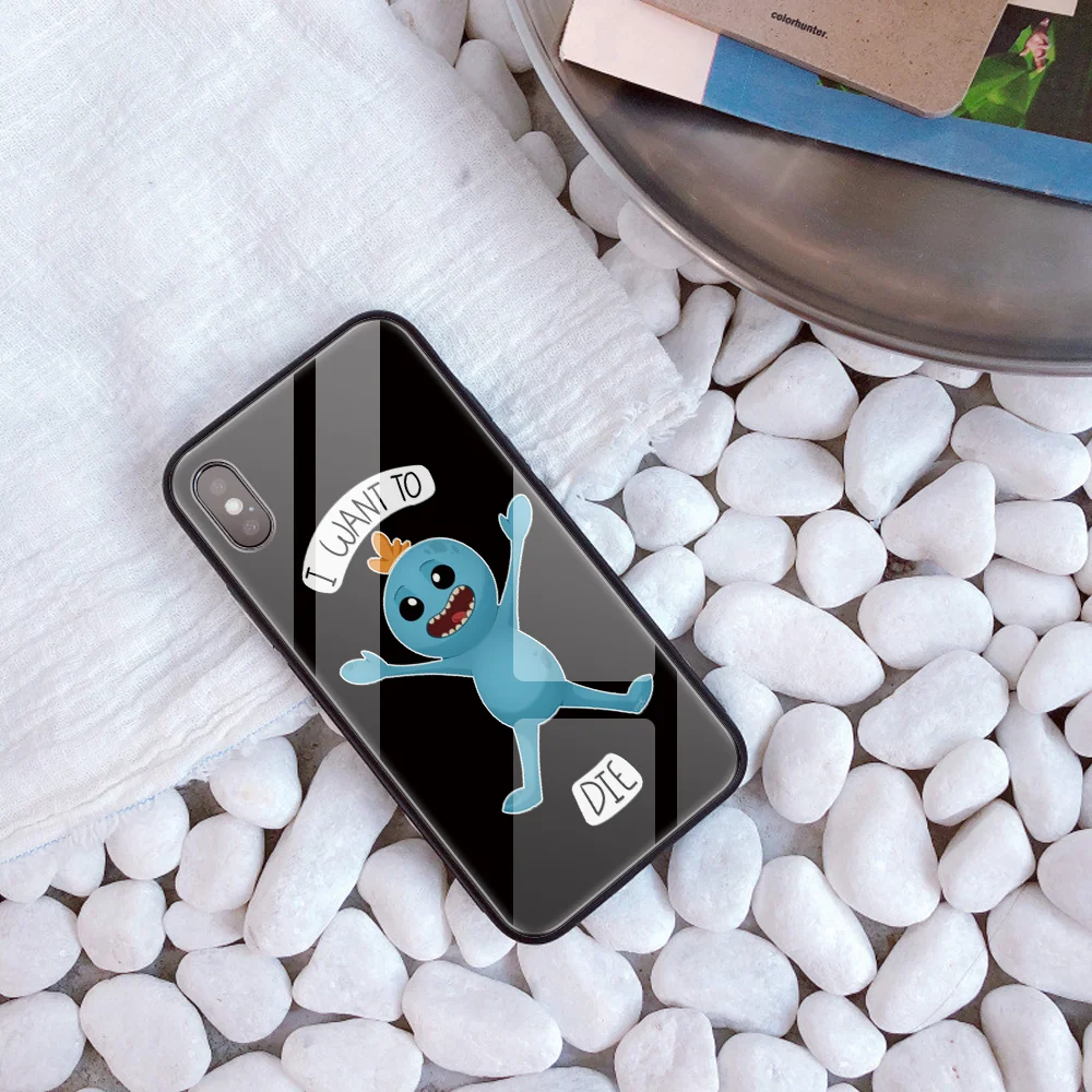 Rick marty Pickle чехол из закаленного стекла для телефона для iphone 8 7 6s X Plus Чехол под заказ DIY задняя крышка для iphone XR XS 11 Pro MAX - Цвет: 20221
