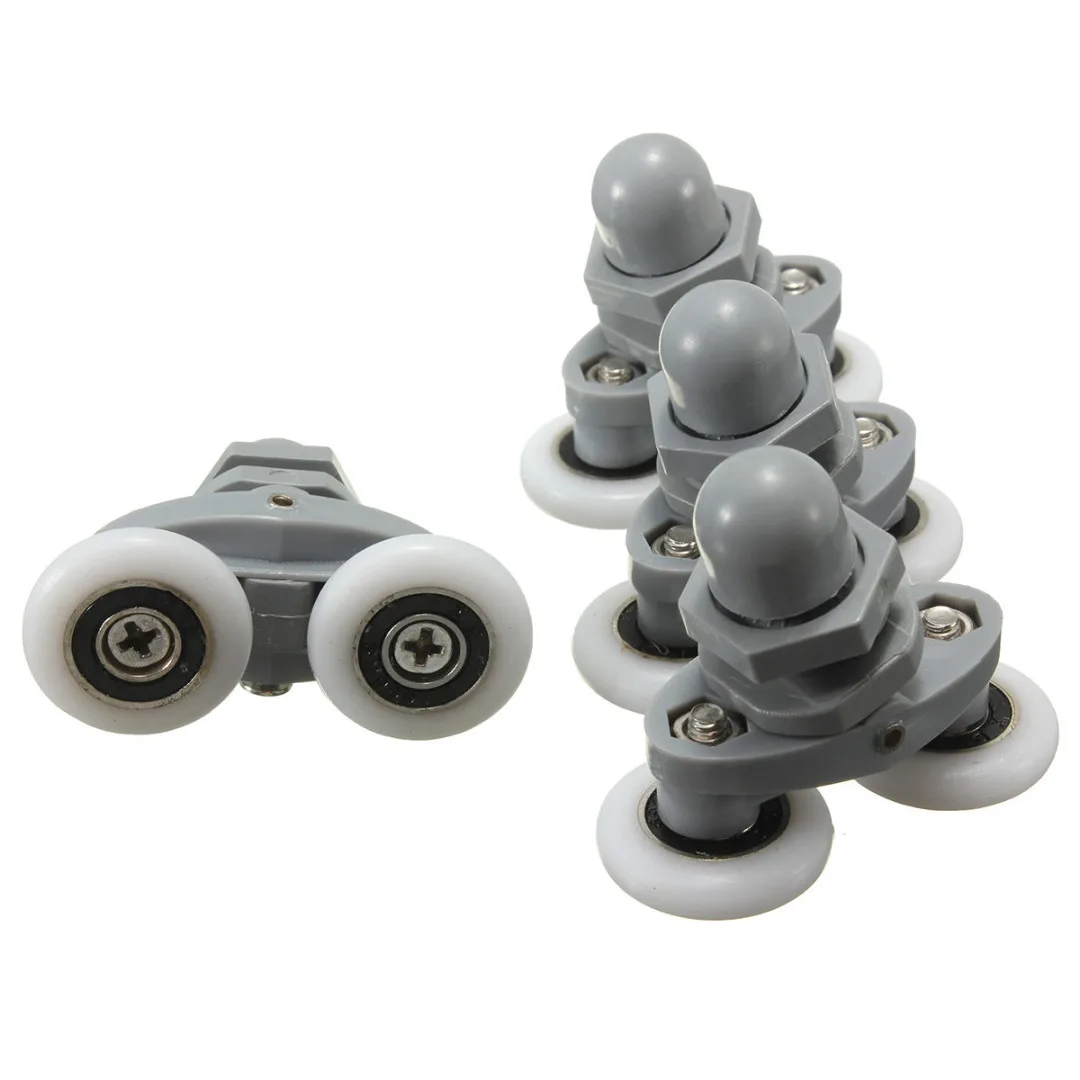 Дверной направляющие для ванной комнаты 4 шт. колеса двойных душевых дверей