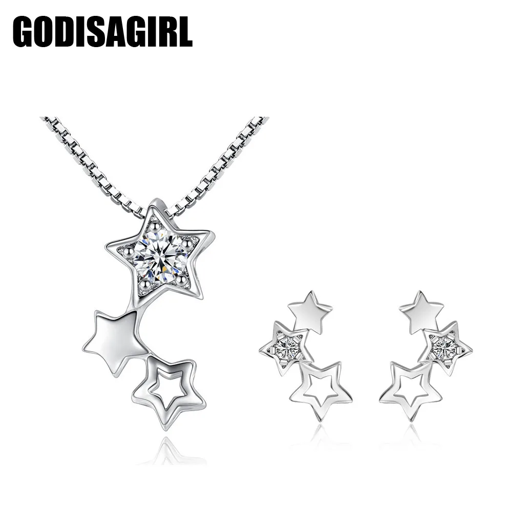 Комплект из колье и серёг с кристаллами | Украшения аксессуары