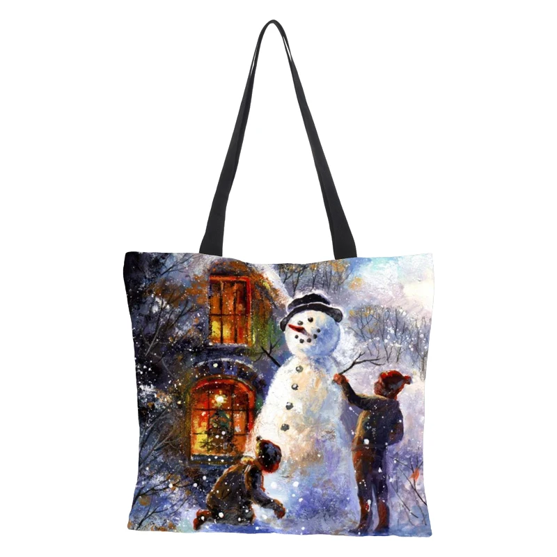 CROWDALE Счастливого Рождества женская сумка большая льняная через плечо 43 см * |