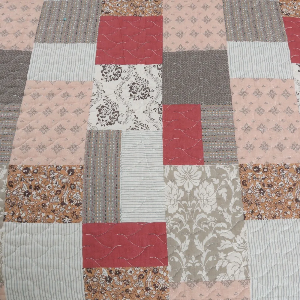 Летнее 100% хлопчатобумажное лоскутное одеяло 1 предмет двойной размер