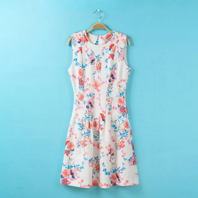 2014 summer new Korean version of sweet Xiu body vest skirt sleeveless print dress | Женская одежда