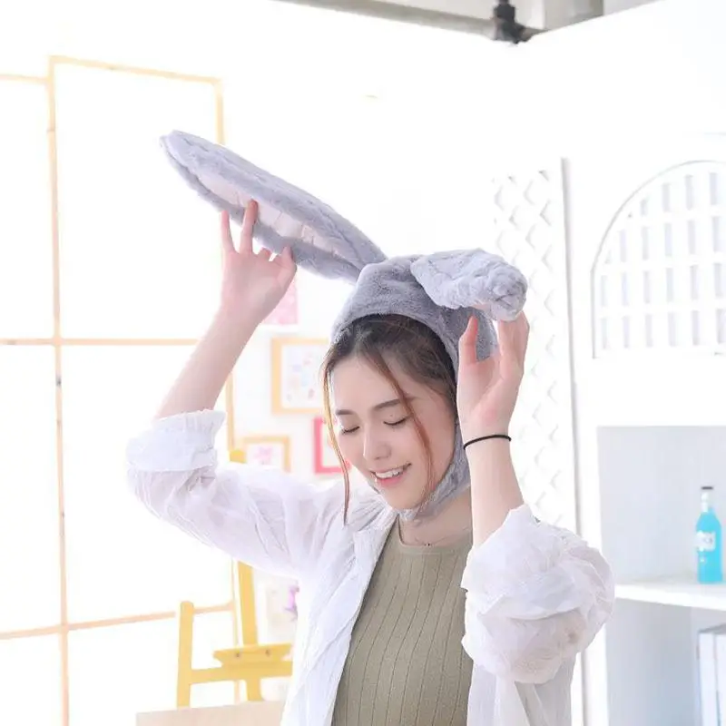 Yfashion/милые головные уборы шапка с ушками кролика пушистые милые мягкие кроликом