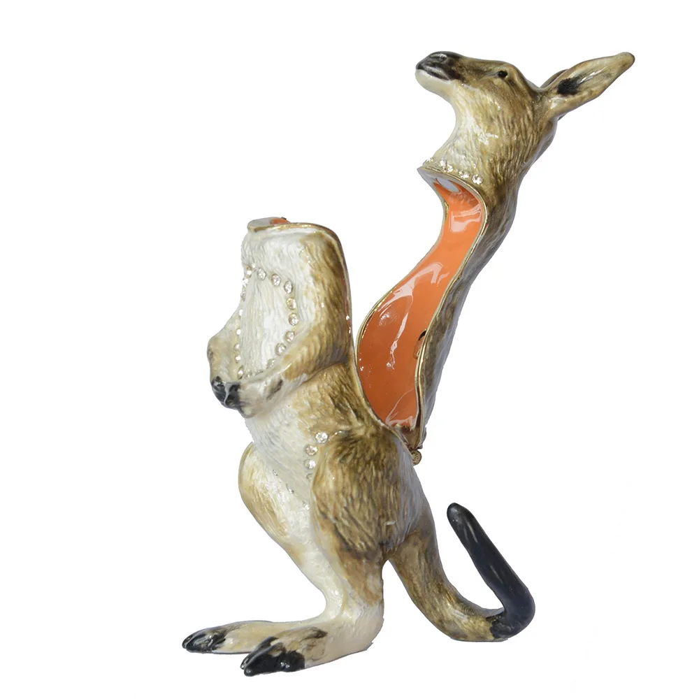 

Kangaroo jeweled jewelry trinket box ring holder organizer animal figurine novelty gift vintage decoration