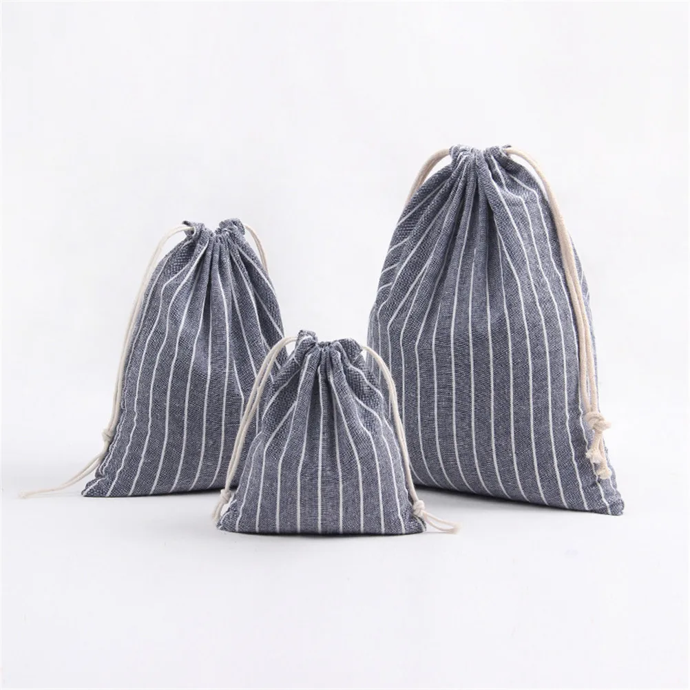 Женские сумки в полоску на шнурке хлопковые для хранения одежды и обуви