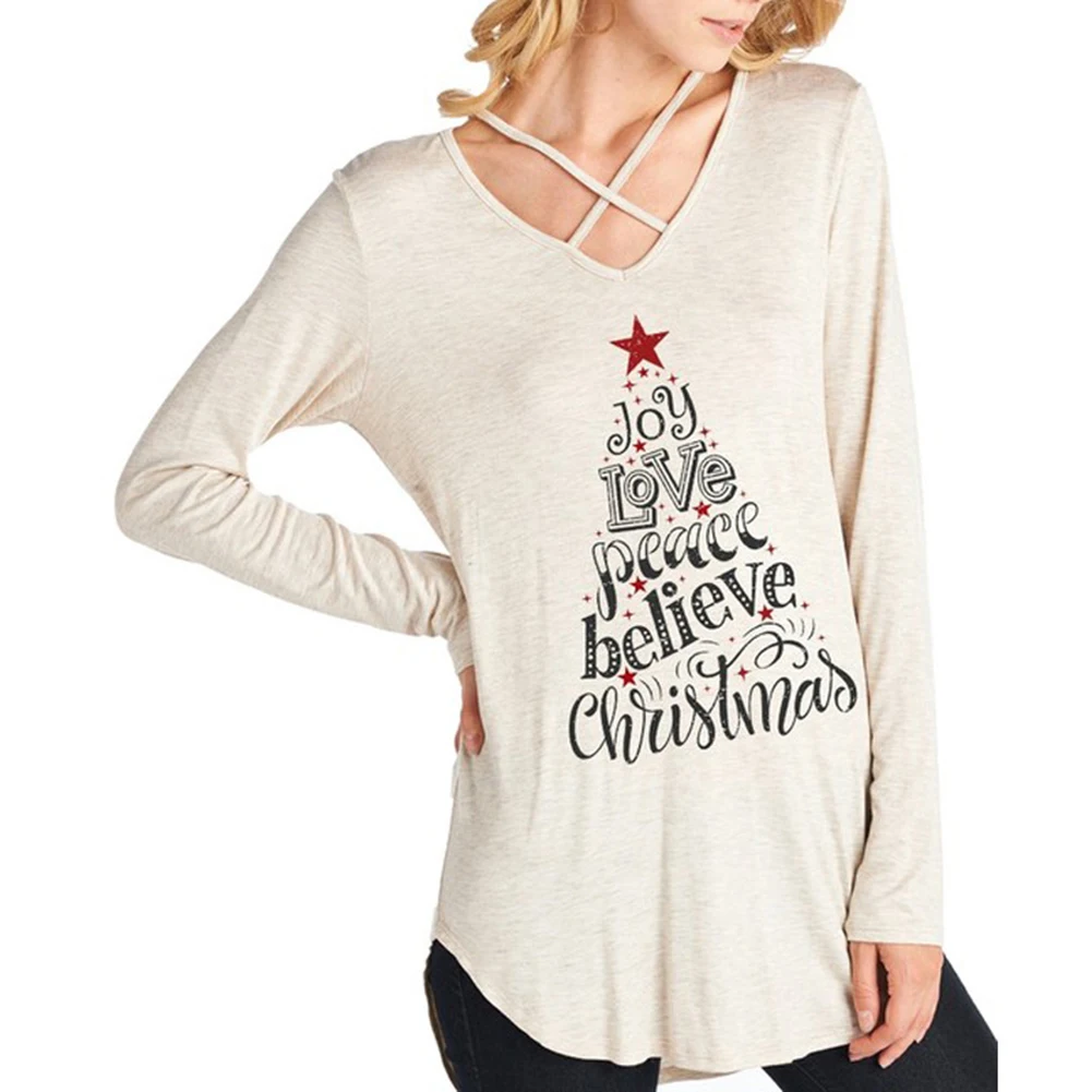 Пикантные женские с длинным рукавом v образным вырезом Футболка модная футболка