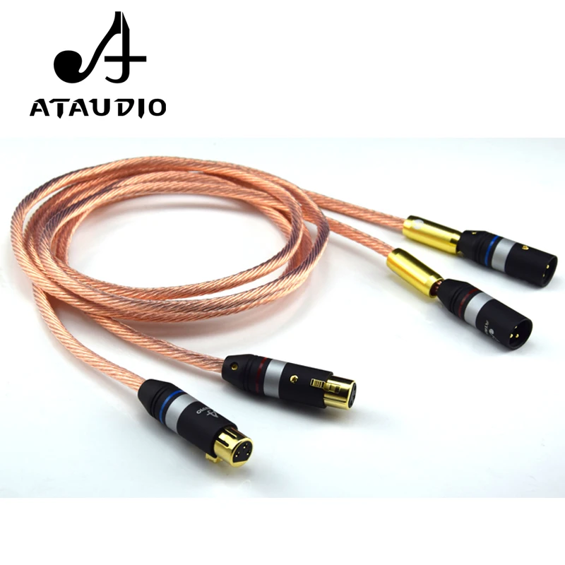 ATAUDIO HIFI чистый OCC XLR кабель высокого качества 3 контактный штекер гнездо 2XLR