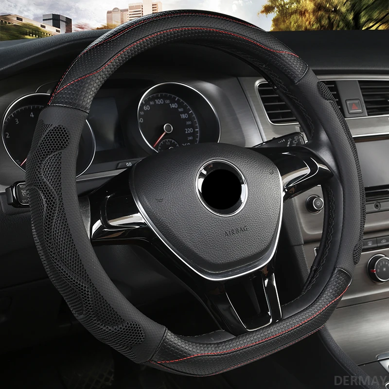 Чехол рулевого колеса автомобиля нескользящий для VW Golf Polo Beetle CC Scirocco Sagitar SANTANA Jetta