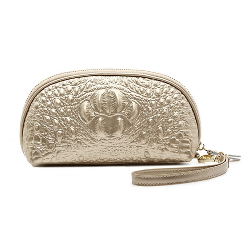 Сумка клатч из высококачественной воловьей кожи с узором Крокодила Женский