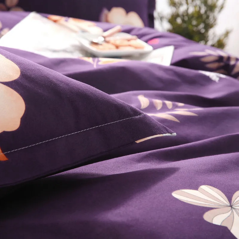 Модный домашний удобный комплект из четырех предметов с фиолетовыми цветами