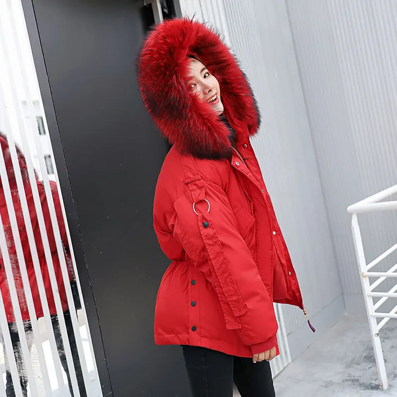 HEE GRAND/2018 зимние меховые пальто для женщин парки с капюшоном Свободные