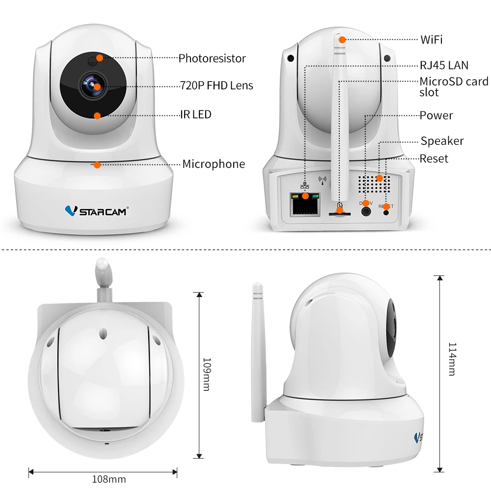 VStarcam ip камера HD 960 P C29A WI FI Семья Крытый безопасности радионяня камеры видео
