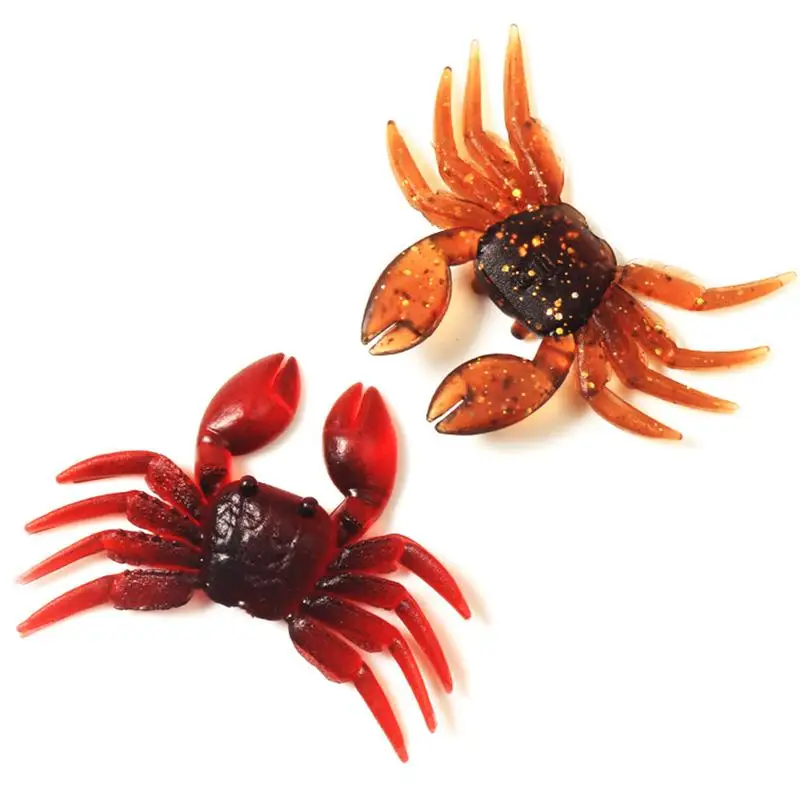 2 шт. мягкие реалистичные ПВХ Искусственные Яркие 3D приманки в виде краба