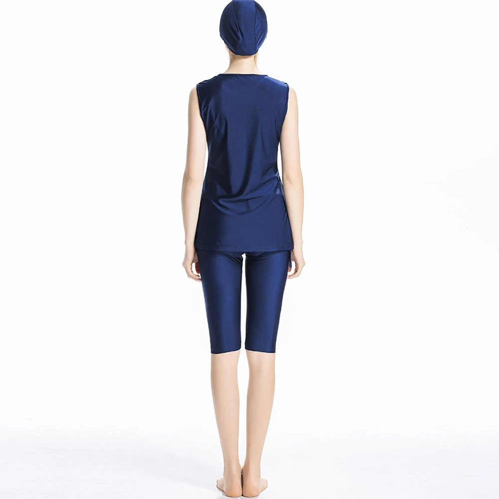 Короткий рукав размера плюс хиджаб 3 предмета полное покрытие купальник пляжная