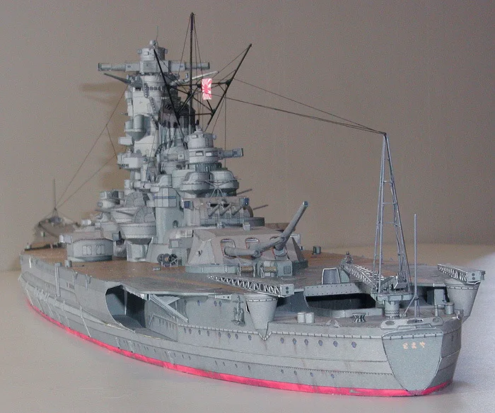 1:250 Япония Ямато броненосец 3D Бумага Модель литья под давлением ручной DIY в стиле