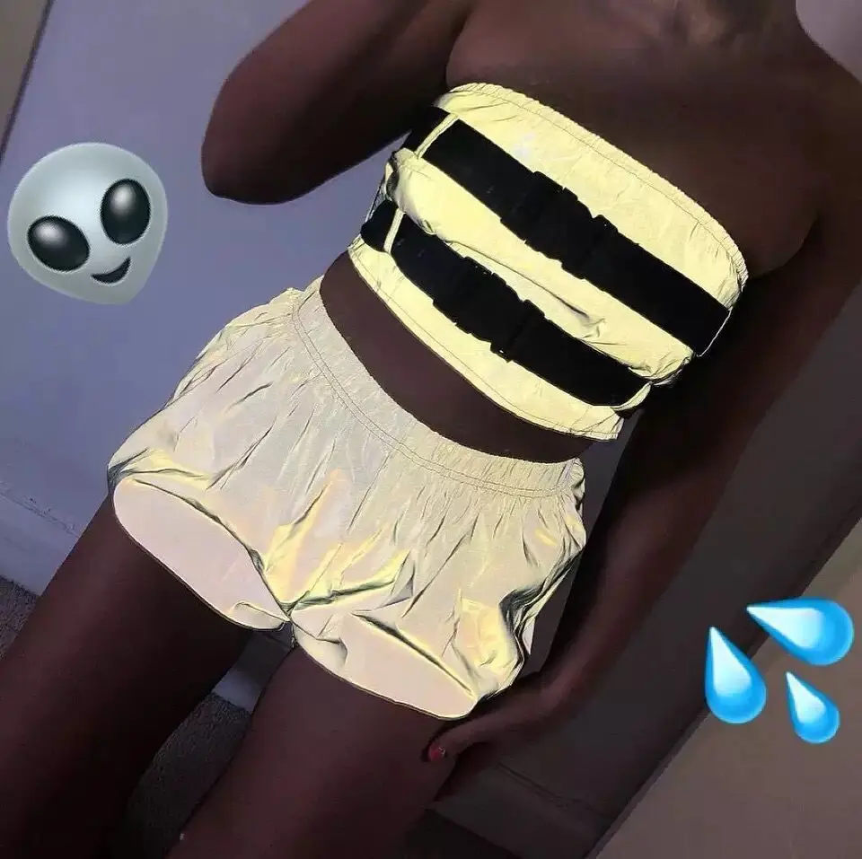 Женские Светоотражающие шорты повседневные свободные штаны большого размера в