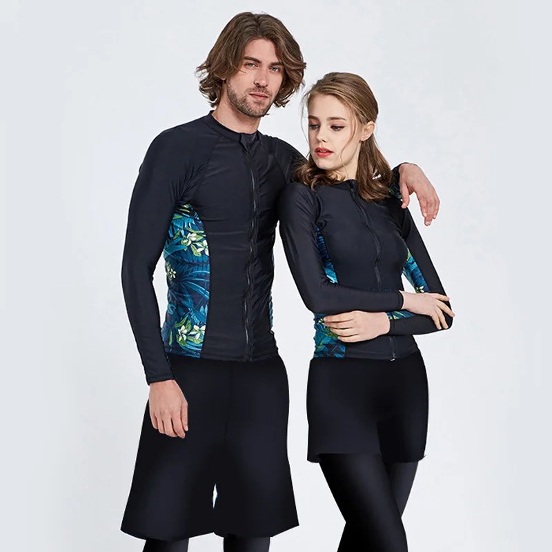 Комплект из 4 предметов женский купальник на молнии спереди Защита от солнца