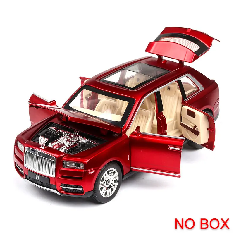 Red(No Box) 1:24 литая под давлением игрушка автомобиль металлический Роллс Ройсе Cullinan роскошный внедорожник сплав модель моделирование Звук Свет оттяните автомобиль игрушка для детей подарок - Цвет: Red(No Box)