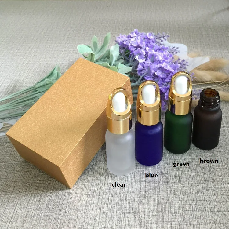 4 шт. 10 мл матовая стеклянная бутылка с деревянной коробкой для эфирного масла