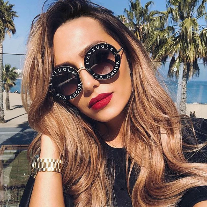Женские и мужские солнцезащитные очки круглые в стиле ретро с английскими