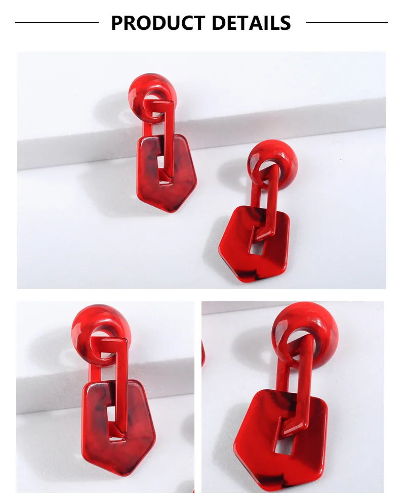 Новые Модные Акриловые геометрические висячие серьги винтажные большие