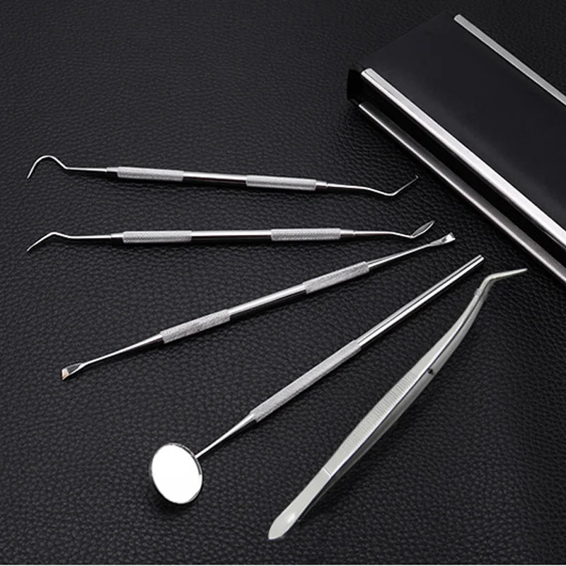 Clean Oral 5Pcs Stainless Steel Dental Sickle Shape Instruments Mouth For Checking Eyelash Extension Applying Tools Teeth Tooth | Красота и