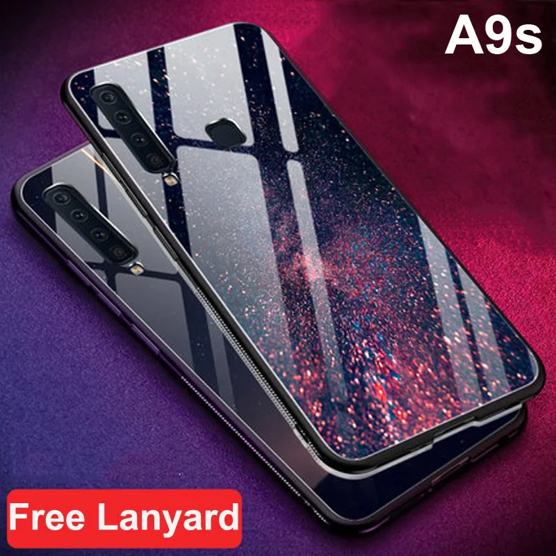 Чехол из закаленного стекла для Samsung Galaxy A9s SM-A9200 мягкий силиконовый чехол жесткий