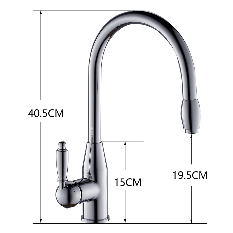 Azeta бортике кухонный кран выдвижной из хромированной латуни с одной ручкой одним