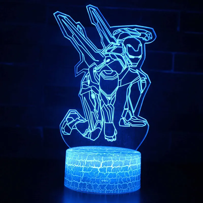 3d-лампа в виде крыла Железного человека светодиодный ночсветильник 7 цветов