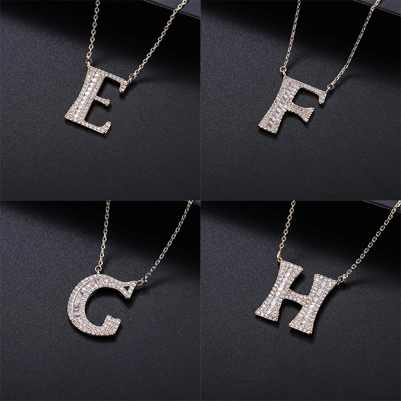 YANMEI Gold Alphabet Letter A To Z Pendant Chain Necklace For Women Hot Sale Cubic Zircon Necklaces Jewelry YMD1227 | Украшения и