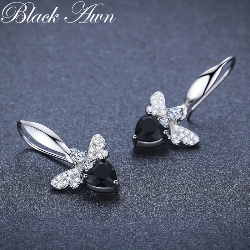Женские серьги-подвески с шпинелем Black Awn модные ювелирные украшения из